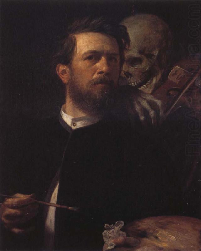Arnold Bucklin Self-Portrait iwh Death Playing the Violin china oil painting image